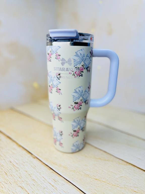 تامبلر تراول ماگ دوحالته گلدار دسته بغل 900 میل سیتارایوری SITARAYURI کد2992