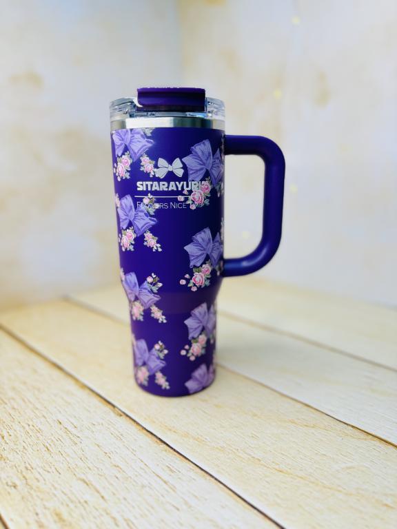 تامبلر تراول ماگ دوحالته گلدار دسته بغل 900 میل سیتارایوری SITARAYURI کد2992