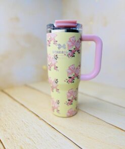 تامبلر تراول ماگ دوحالته گلدار دسته بغل 900 میل سیتارایوری SITARAYURI کد2992