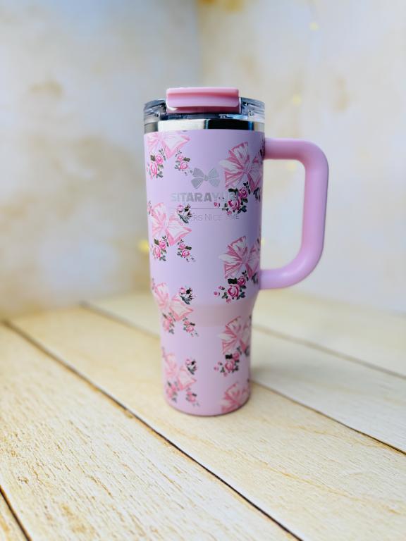 تامبلر تراول ماگ دوحالته گلدار دسته بغل 900 میل سیتارایوری SITARAYURI کد2992