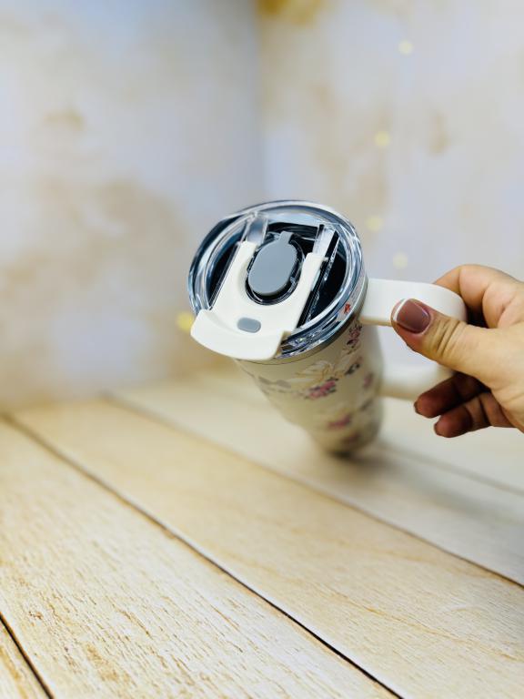 تامبلر تراول ماگ دوحالته گلدار دسته بغل 900 میل سیتارایوری SITARAYURI کد2992