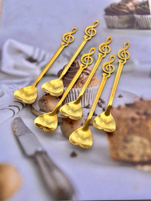 ست قاشق و چنگال و کارد استیل دسر خوری طرح ملودی کد3007