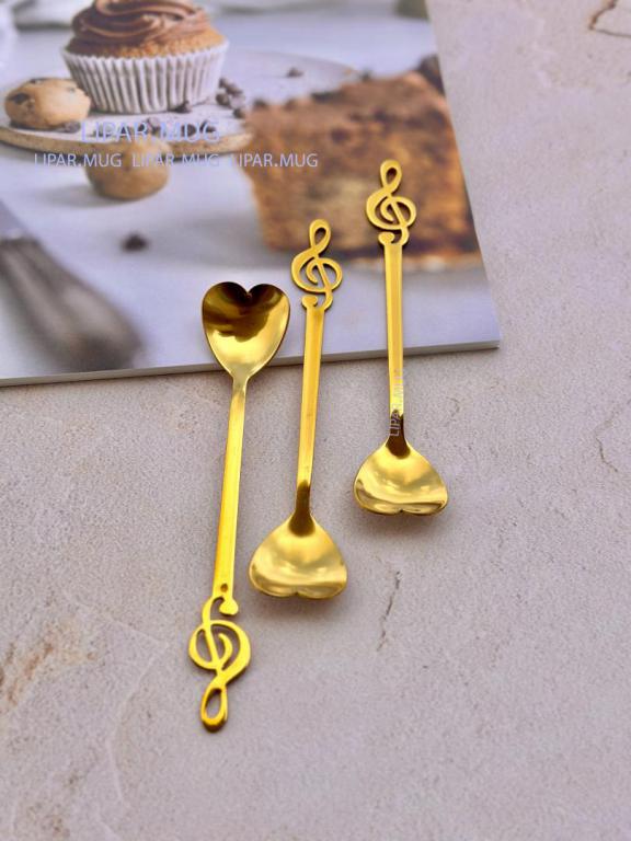 ست قاشق و چنگال و کارد استیل دسر خوری طرح ملودی کد3007