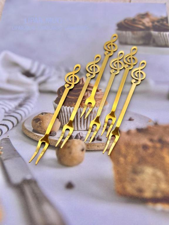 ست قاشق و چنگال و کارد استیل دسر خوری طرح ملودی کد3007