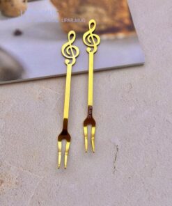 ست قاشق و چنگال و کارد استیل دسر خوری طرح ملودی کد3007