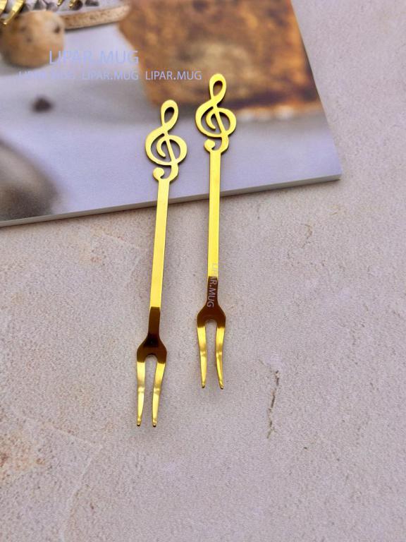 ست قاشق و چنگال و کارد استیل دسر خوری طرح ملودی کد3007