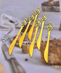 ست قاشق و چنگال و کارد استیل دسر خوری طرح ملودی کد3007