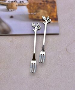 قاشق و چنگال و کارد فانتزی دسر خوری طرح گلبرگ استیل کد 1044